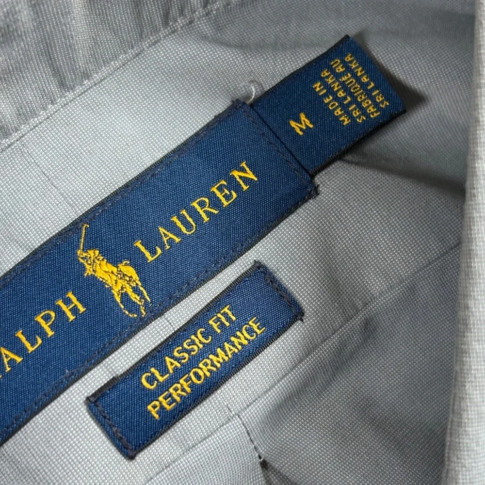Polo Ralph Lauren Performance Shirt Mens Medium Gray Classic Fit Button Down